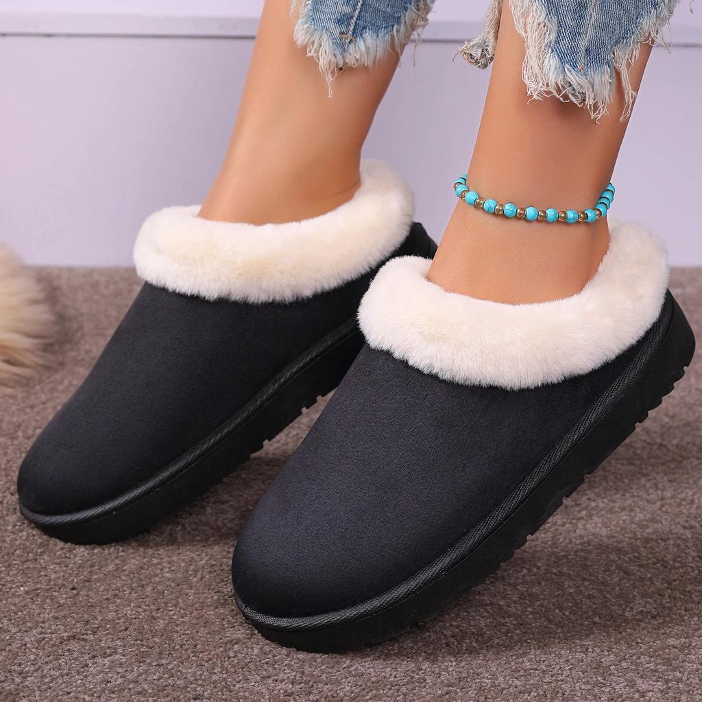New Winter Snow Boots Fashion Fur  Women's Ankle Boots PU Leather Shoes Outdoor Mid-leg Boots Women's Fashion