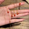 Silk Red Gourd Drip Glaze Necklace Ring Earrings Bracelet Temperament Versatile Lucky Red Jewelry Set