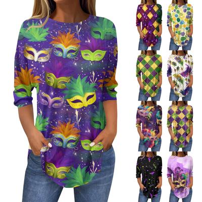 Damen-T-Shirts, 3/4-Ärmel, einfarbig, Pullover, Sommer, Frühling, Tops, Blusen