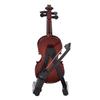 Wooden Mini Musical Instrument With Bow Collectible Figurines Mini Violin Replica  Room Decor