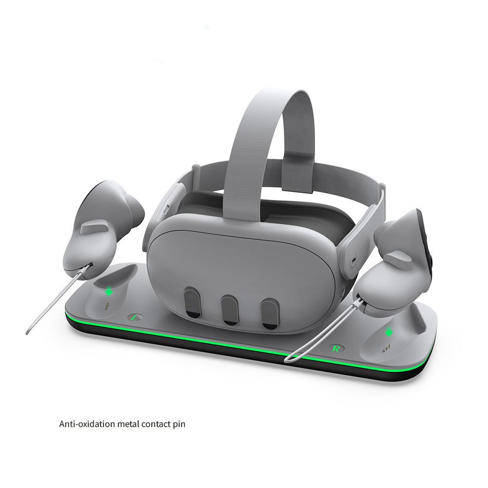 Wireless Charging Dock for Meta Quest 3, Oculus VR Accessories Charger Station Controller Battery Pack, Fit Elite Head Strap
