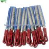 8" Diamantfeilen-Set: 8x200mm Große Plattfeilen - Flach, Halbrund, Dreieckig, Rund
