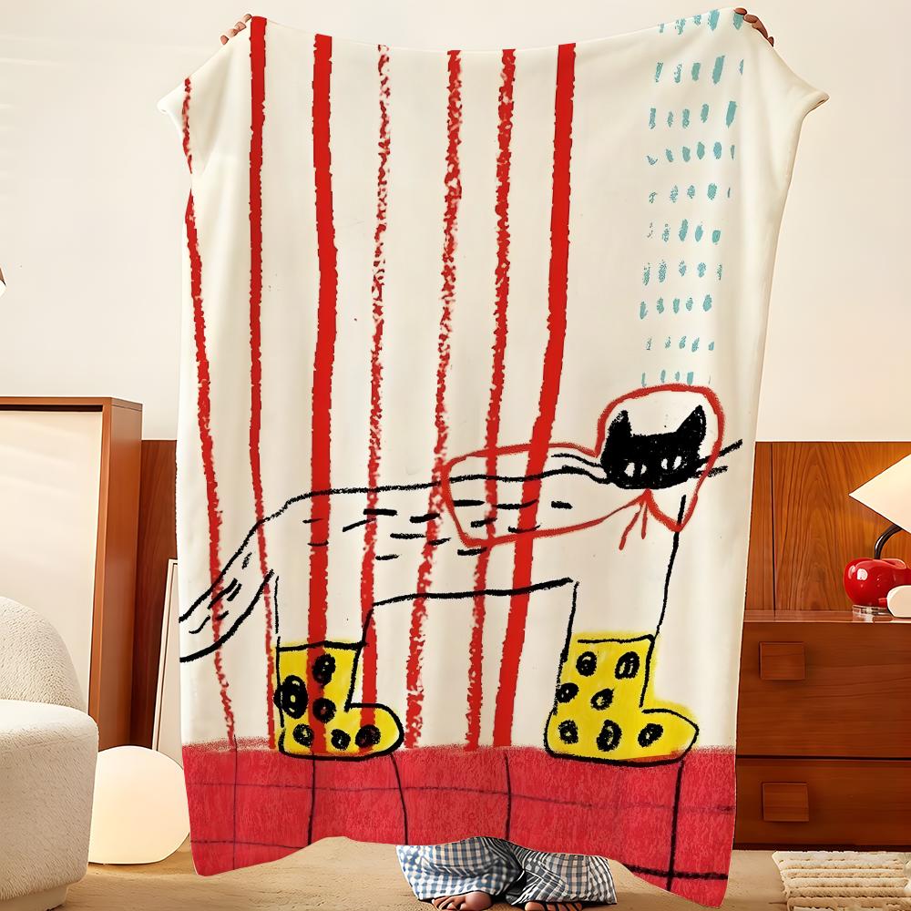 Craft I-icocrafts Throw Flannel Throw Blanket, Lightweight Cozy, Durable Washable Cute Cool