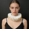Comfortable Ribbon Faux Collar Colonial Clown Choker Neck Collar Ideal for School Uniforms Performances and Parties