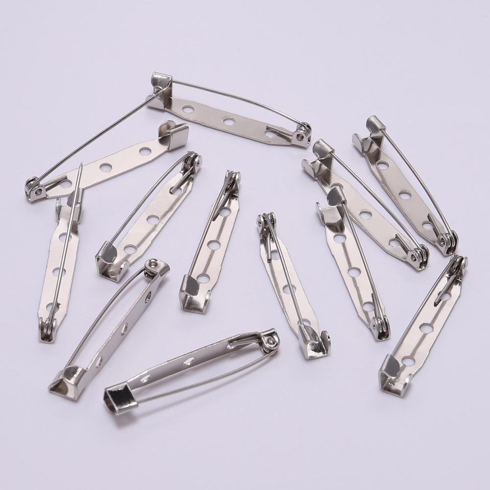 50pcs 15/20/25/30/35/40mm Brooch Clip Base Pins Brooch Pin Base Brooch Settings Blank Base For DIY Jewelry Making Supplies
