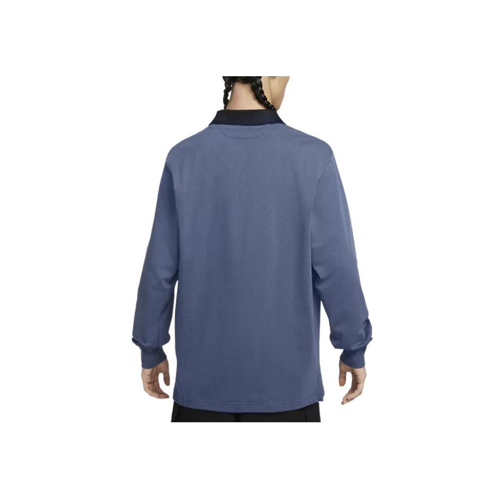 Nike Sportswear Trend Logo Embroidered Half-Zip Polo Long Sleeve T-Shirt Men Tops Phantom-Blue DX6754-491