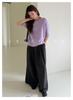 Rong Tai Women's Multi-color Cashmere Knit Top - Round Neck, Mid-Sleeve, Soft & Loose