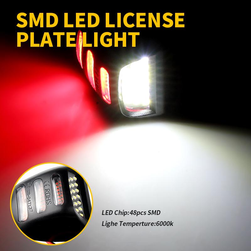 For Chevrolet Avalanche 1500 2002-2013 Silverado 1500 1999-2013 led License Number Plate Light Assembly Tail Tag Lamp White 2pcs