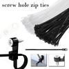 Kreative Nylon-Kabelbinder mit Schraublochbefestigung Selbstsichernde Schlaufenwickel Bündelbänder Riemen DIY Büro Kabel Draht Befestigung Organizer