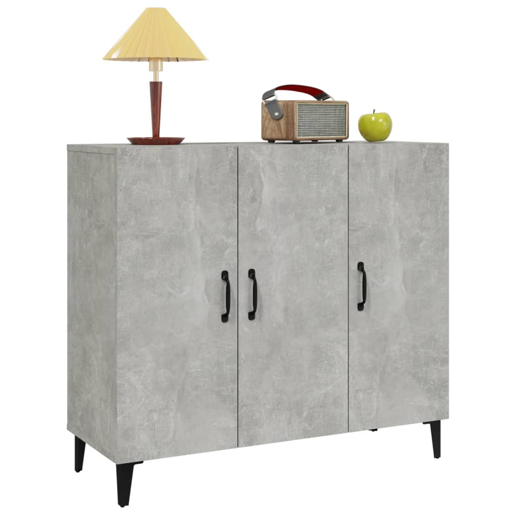 Vidaxl Szafka, Szarość Betonu, 90X34X80 Cm, Materiał Drewnopochodny