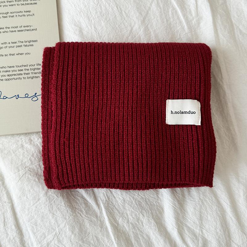 New Classic Retro Knitted Scarf Men Women Couple Korean Ins Thickened Soft Warm Solid Couple Scarves Thermal Muffler Male Female