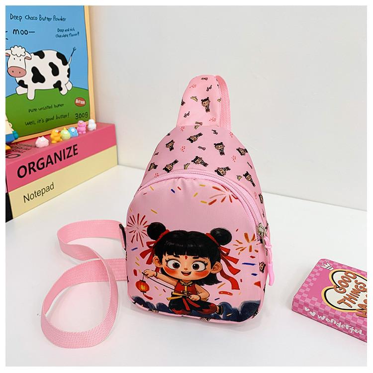 Ne Zha 2 Children Fashion Cartoon Crossbody Bag Polyester Material Outing School