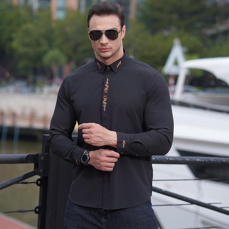 Мужские рубашки с длинным рукавом больших размеров — фото 3