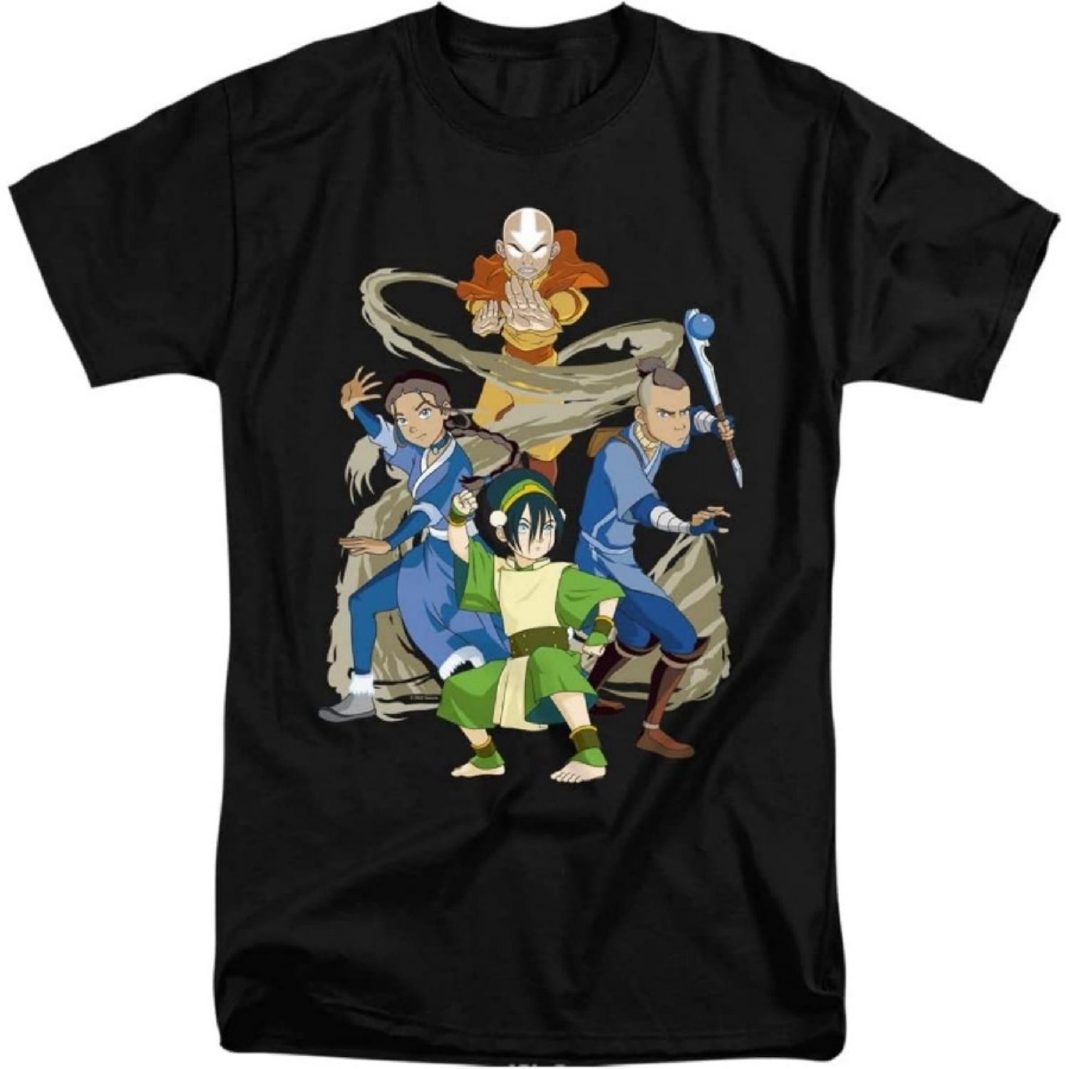 LOGOVISION Аватар Последний Маг Воздуха Команда Аватар Элементы Унисекс Взрослая Высокая Футболка S чёрный