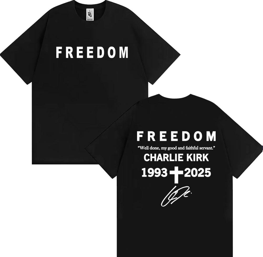 Prayers Up for Charlie Kirk Freedom T Shirt Unisexs Clothing Harajuku Y2k High Street Tshirts Unisex Casual Comfort Oversized Tshirt