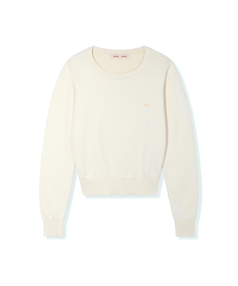 Nodeuyuumeon Basic Crew Neck Round Knit [Cream]