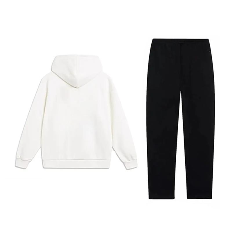 Li Ning Color Logo Print Fashion Trendy Loose Soft Fleece Warm Comfortable Versatile Hoodie Sweatshirt Casual Sports Suit YWDV375-1+AKLUB75-1