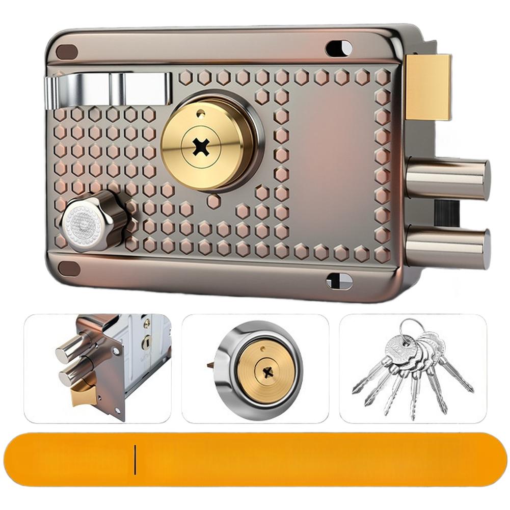 Cross Key Mortise Door Lock For SURFACE Mounted Suitable for Indoor Outdoor Use 12x8.5x7.2cm Iron Zinc Copper Heads