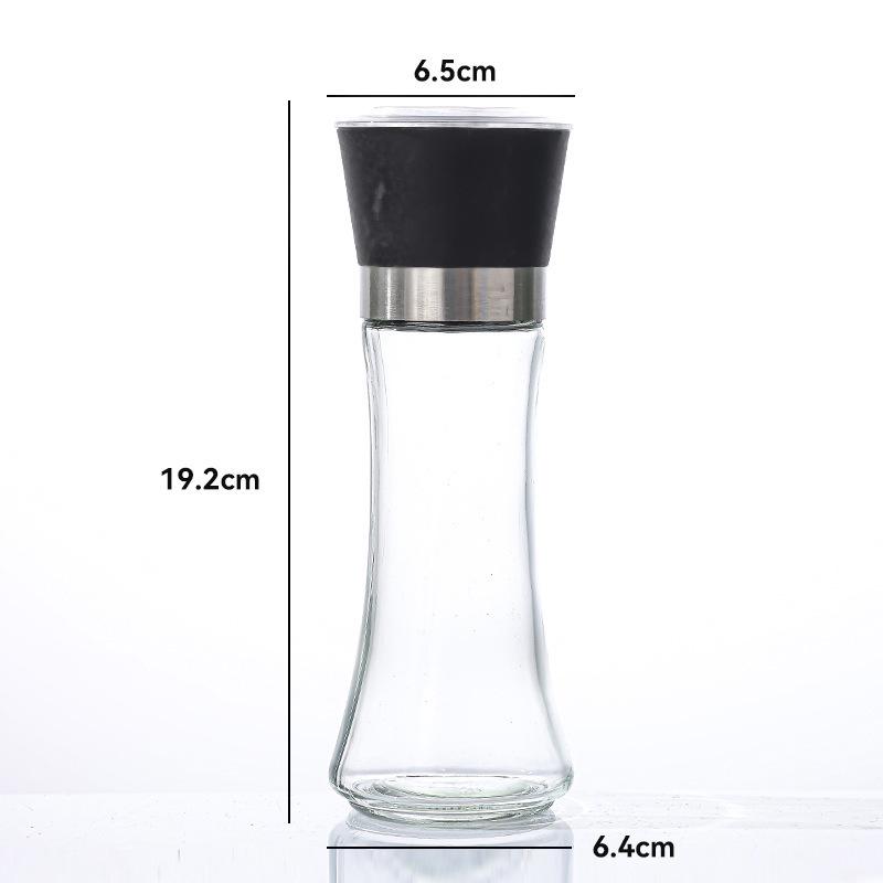 Creative Stainless Steel Spice Grinder - Adjustable Coarseness, Manual Glass Black Pepper Mill