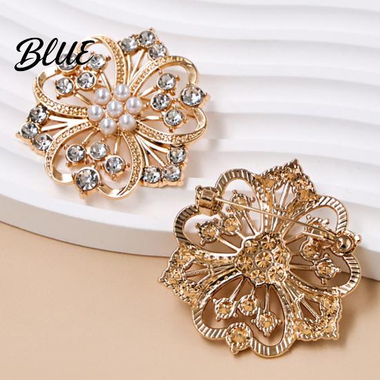 Floral Brooch Solid Alloy Brooch Hollow Pattern Lapel Pin