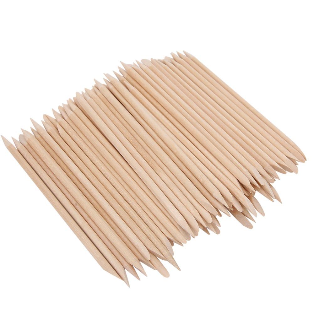 200pcs Double Heads Wooden Cuticle Pusher Wooden Stick Cuticle Remover Stick Manicure