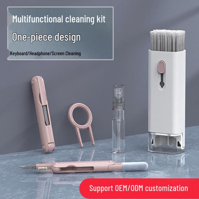 Multifunctional Cleaning Kit: Keyboard Brush, Screen Cleaner, Bluetooth Earphone Pen.