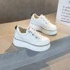 Fashion Leather Niche Platform Sports Shoes Autumn New Heightening Soft Leather Board Shoes Muffin Casual White Shoes