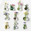 3D Mini-Vase Kühlschrankmagnete 10 Stück + 4 künstliche Blumen DIY Spaß Kühlschrankzubehör Magnetische Küchen Dekoration Geschenk