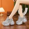 Fashion Shiny Rhinestone Chunky Platform Sneakers Trendy Bling Design, Ultra-Thick Sole Women’s Shoes for Street Fashion & Party Styling