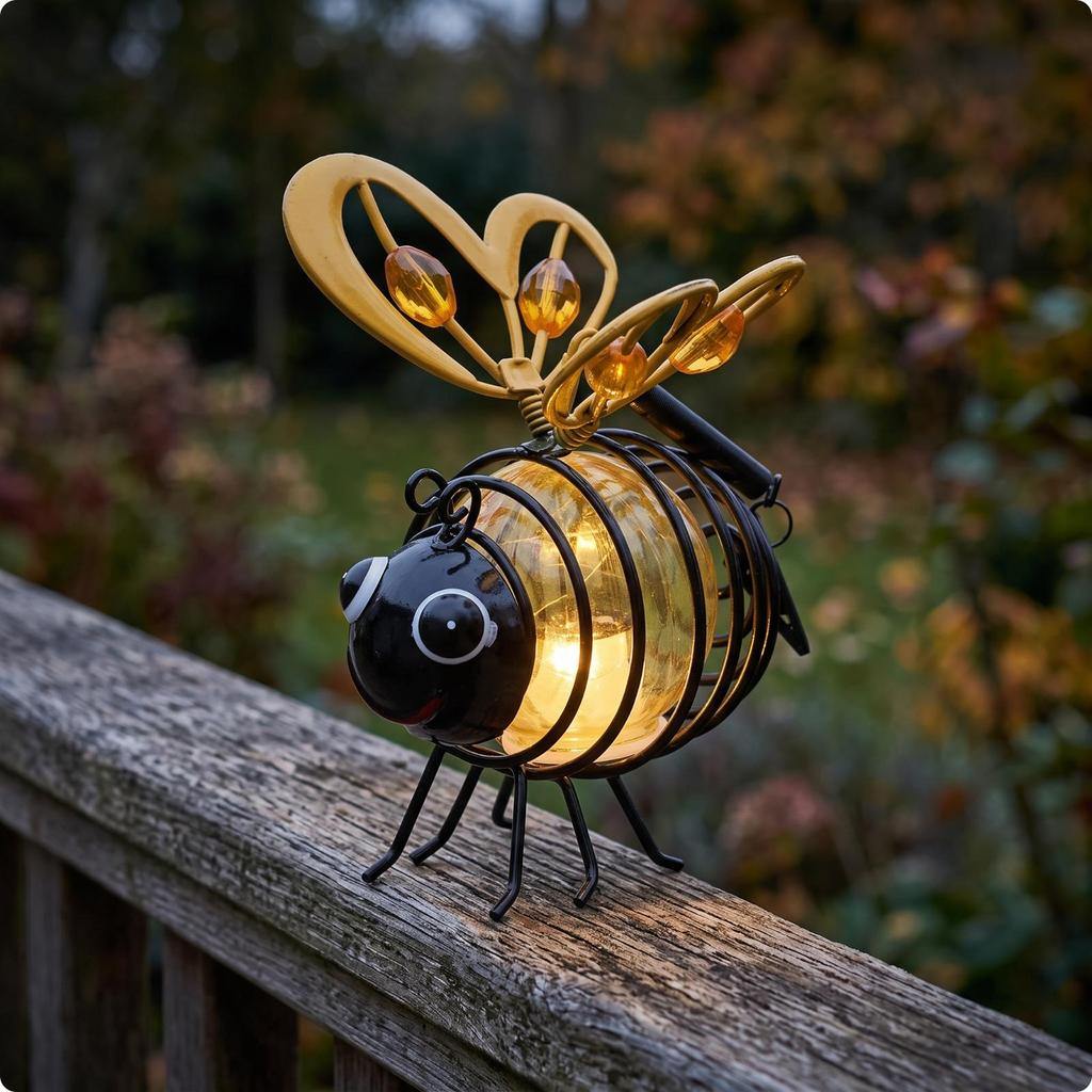 Solar Hanging Bee Light Playful Decorative for Yard, Balcony