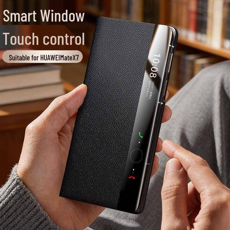 Qiali Huawei Mate X7 Sběratelská edice Originální kožené výklopné pouzdro