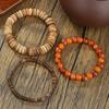 Hot-selling summer handmade beaded bracelet men's retro style multi-layer elastic line wooden bead coconut shell agate bracelet