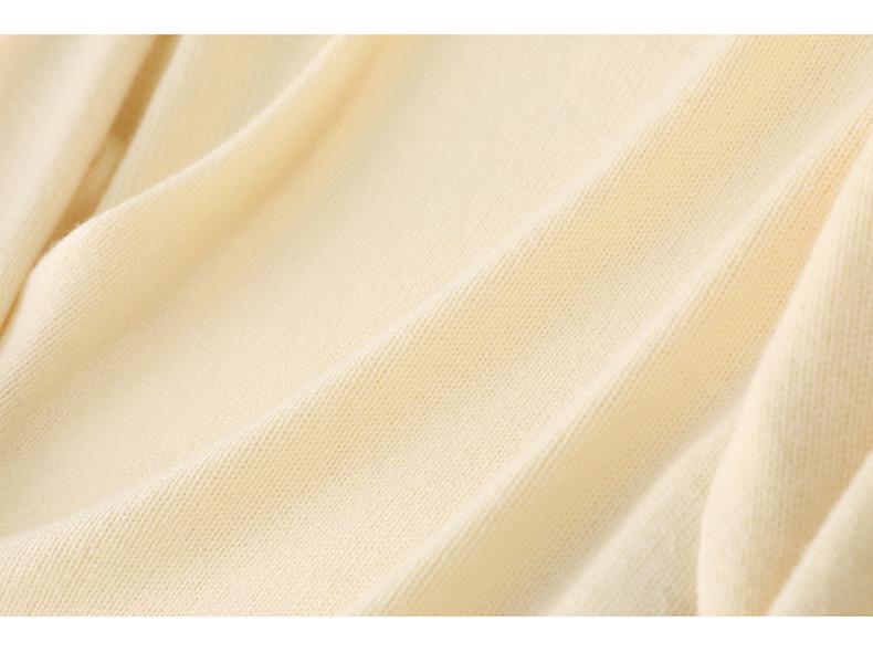 Women's 100% Wool V-Neck Lace Knit Pullover - Long Sleeve, Solid Color, Loose Fit Sweater for Autumn/Winter