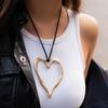 Sweet Cool Exaggerated Big Heart Necklace Metal Choker Velvet Collar Female
