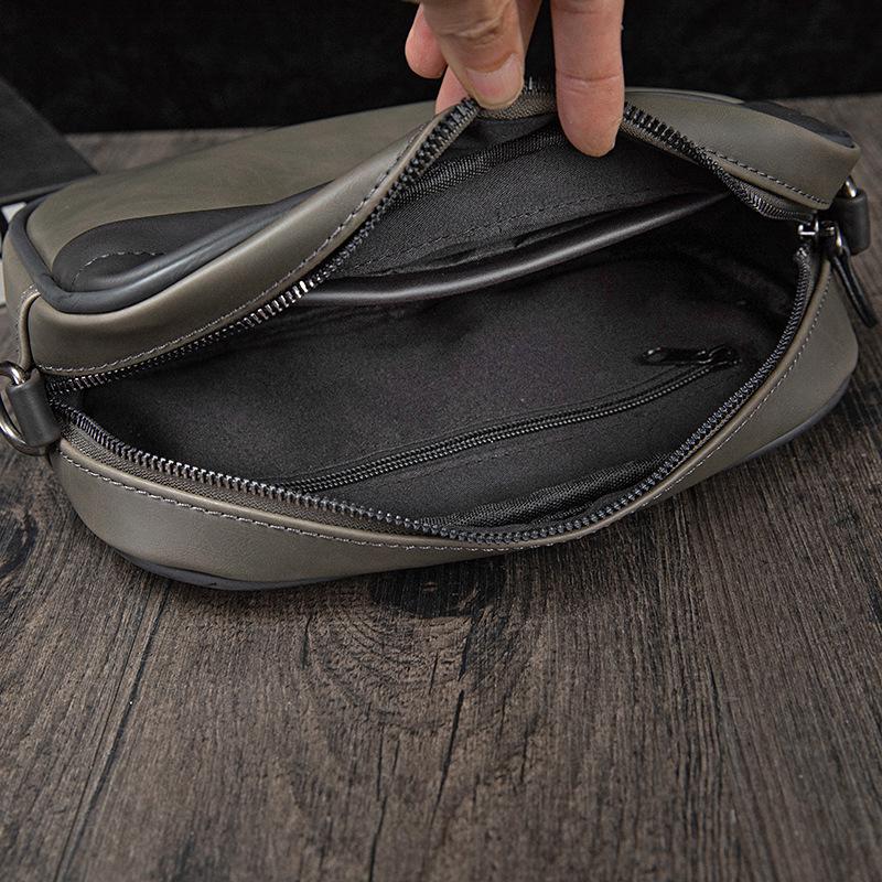 Fashion Men's Crossbody Bag Retro Solid Color Small Backpack Casual Shoulder Mobile Phone Bag Men