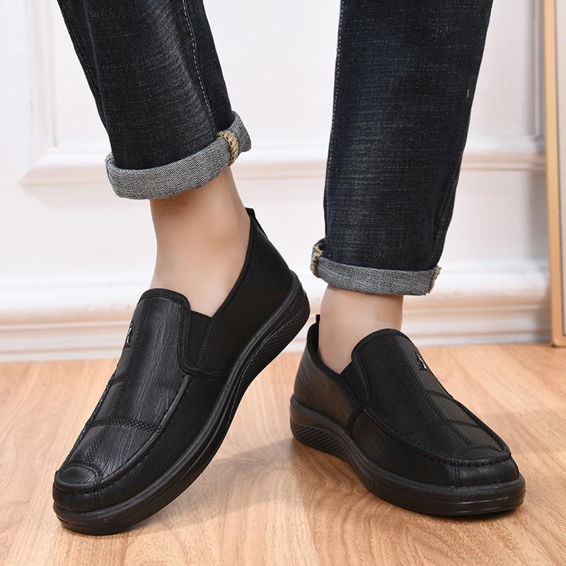 Mocassins Décontractés en Cuir pour Homme - Semelle Souple, Imperméables, Antidérapants Chaussures de Chef