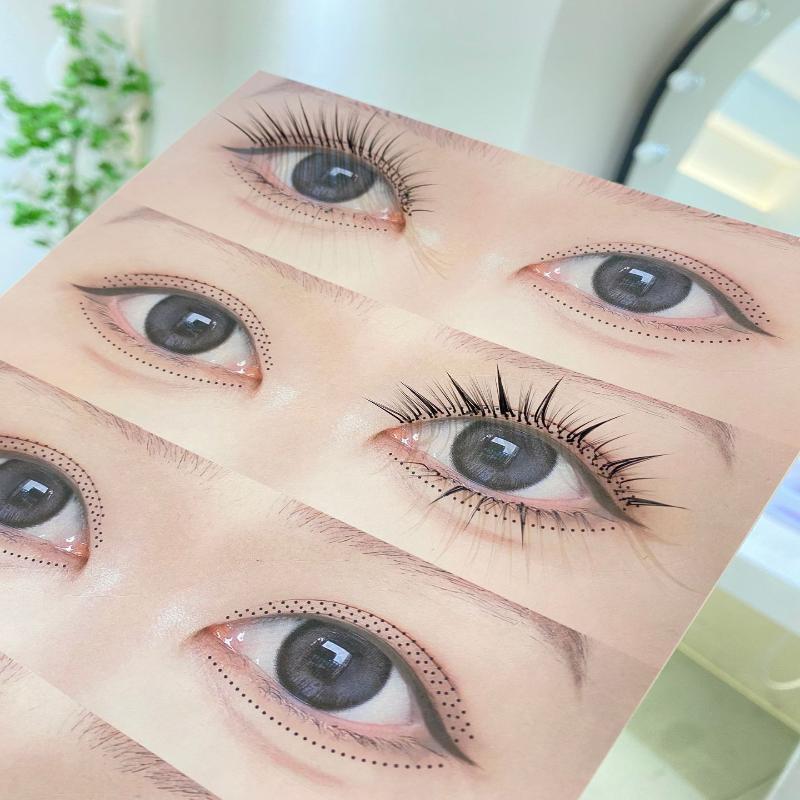 8/40 Stück Wimpern Übungsaufkleber, Wimpern Trainingsaufkleber, Wimpern Applikationstrainer Aufkleber, Simulierte Augenform
