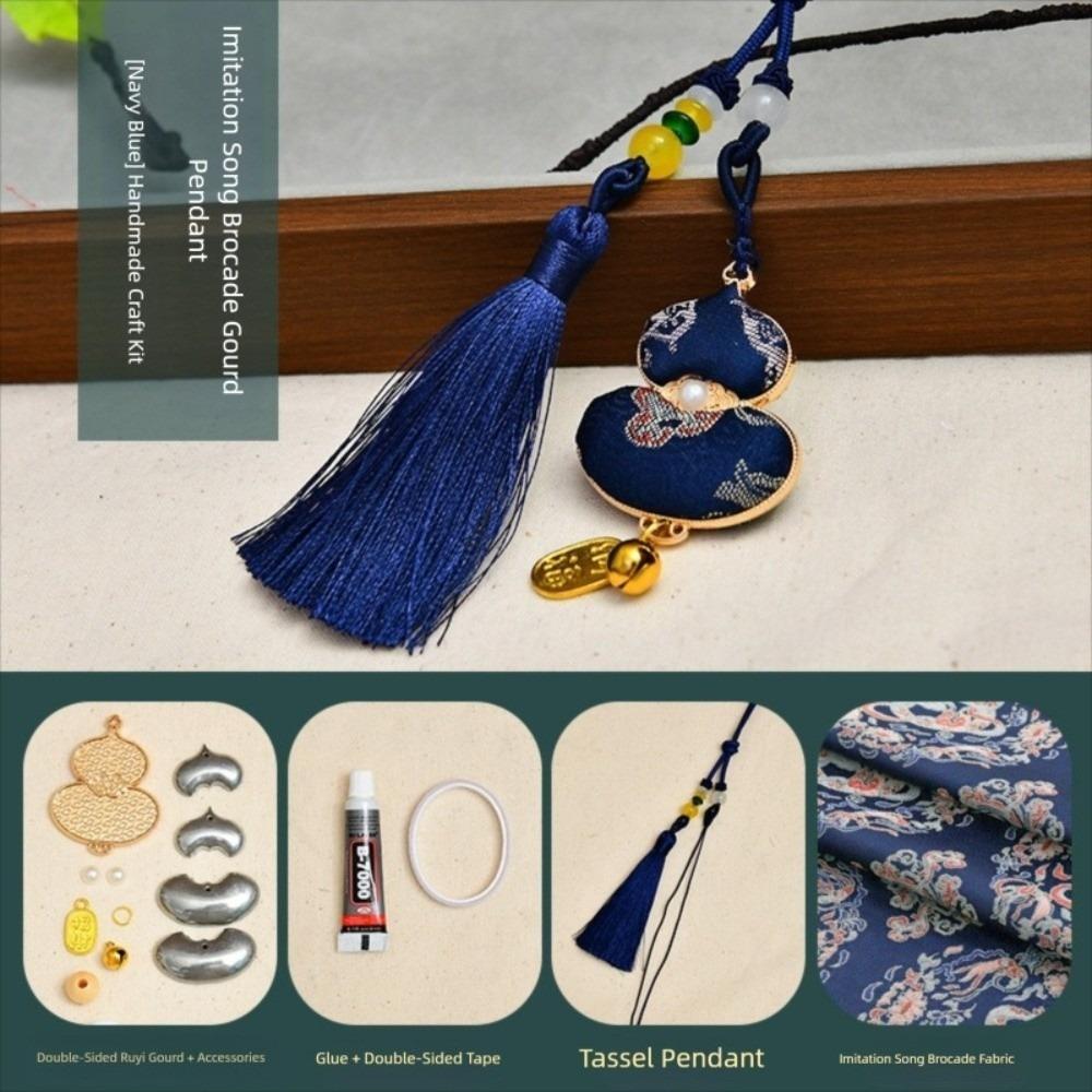 

Handmade Chinese Knot Tassels DIY Craft Smooth Fringe Trim New Calabash Tassels Pendant Car Decor темно-синього кольору