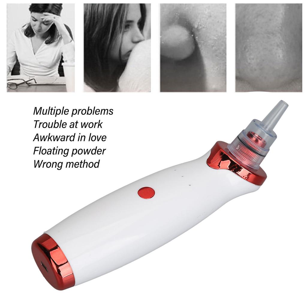Blackhead Remover Pore Vacuum Electric Facial Pore Cleaner USB Rechargeable Blackhead Remover Vacuum Kit with 4 Probes