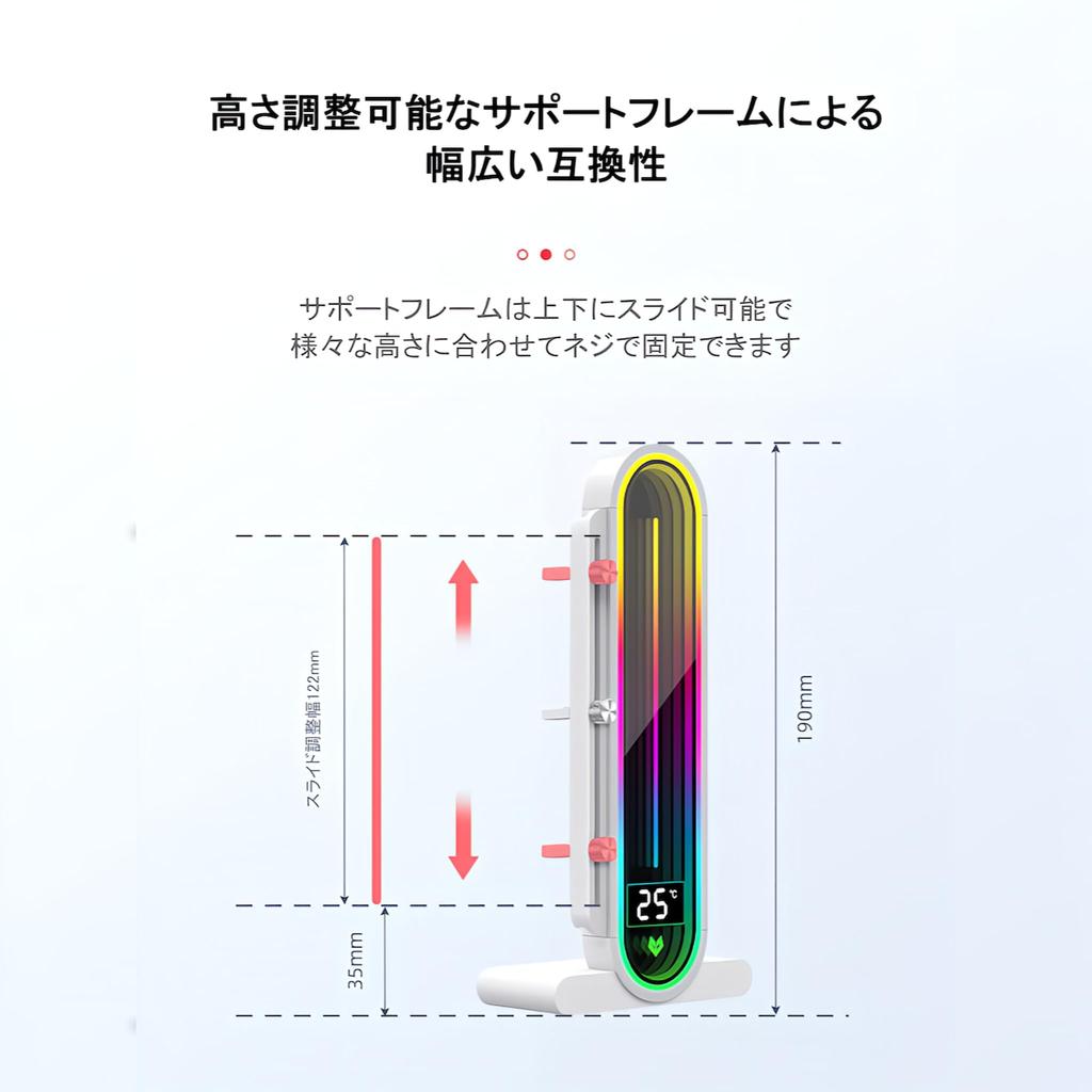 Small Lab COOLMOON Digital Display Case Temperature Graphics Card GPU Bracket ARGB Mini Video Magnetic Stand, Display, Stand, Stand, Holder, LED, 5V,