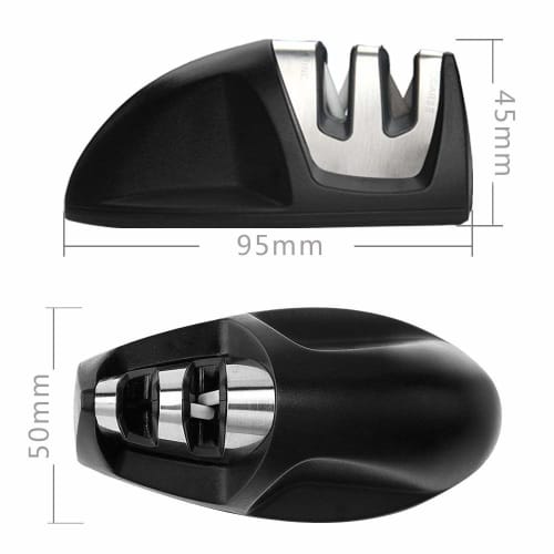 Knife Sharpener, Stainless Steel, Diamond Coated, 2-Stage Sharpener