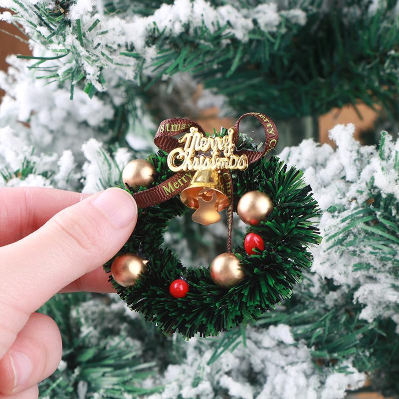 1Pc Miniature Wreath Doll House Christmas Tree Wall Baking Dollhouse Accessories
