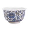 Blue and White Porcelain Magnolia Teacup - Mutton Fat Jade Lotus Design