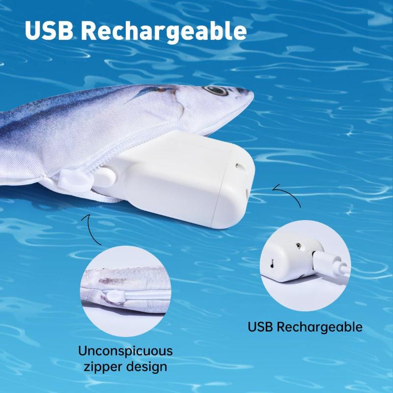 Intelligent Electric Simulated Electric Fish Originality Self Pleasure And Relaxation Cat Jumping Swinging Fish Teasing Cat Toy