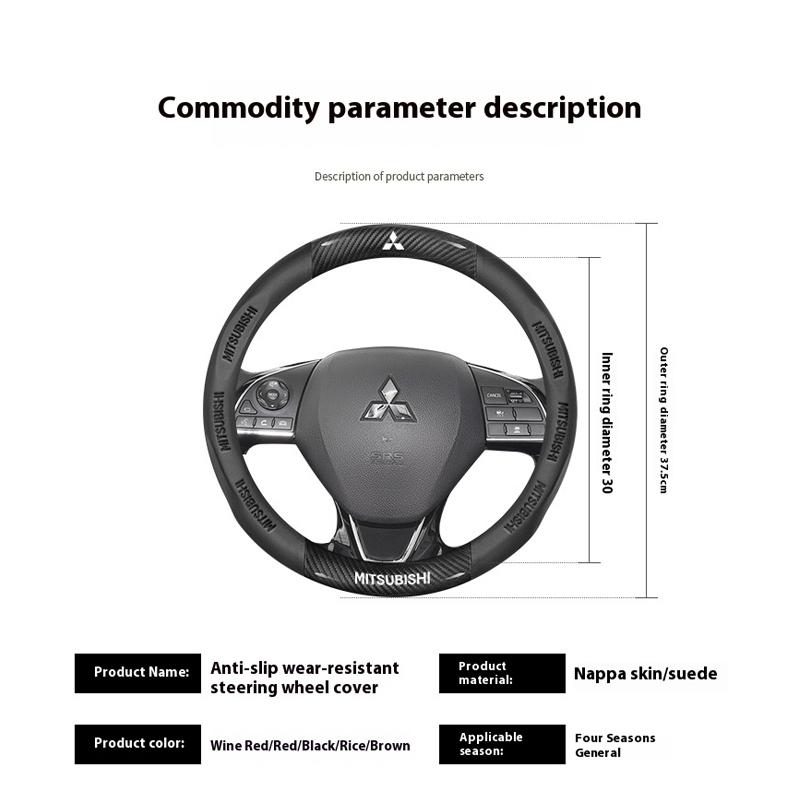 Auto Koolstofvezel Leer Stuurwielhoes Voor Mitsubishi RALLIART ASX Colt Eclipse Galant LANCER EX OUTLANDER Pajero Triton