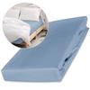 Cotton fitted sheet 120x200 smooth satin light blue