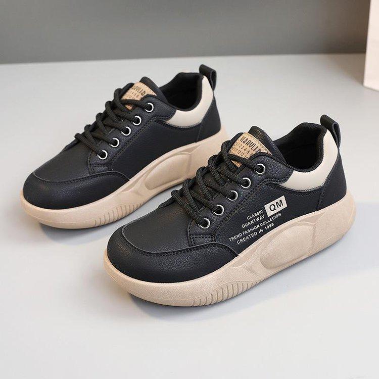 

Autumn little white shoes new Korean version ins female students platform heightening sports shoes casual board shoes dad shoes 35 чёрный