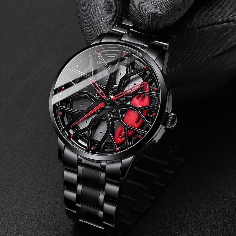 SVJ High-End Men's Quartz Watch: Three-Dimensional Hollow C63 Design with Genuine Wheel Hub.