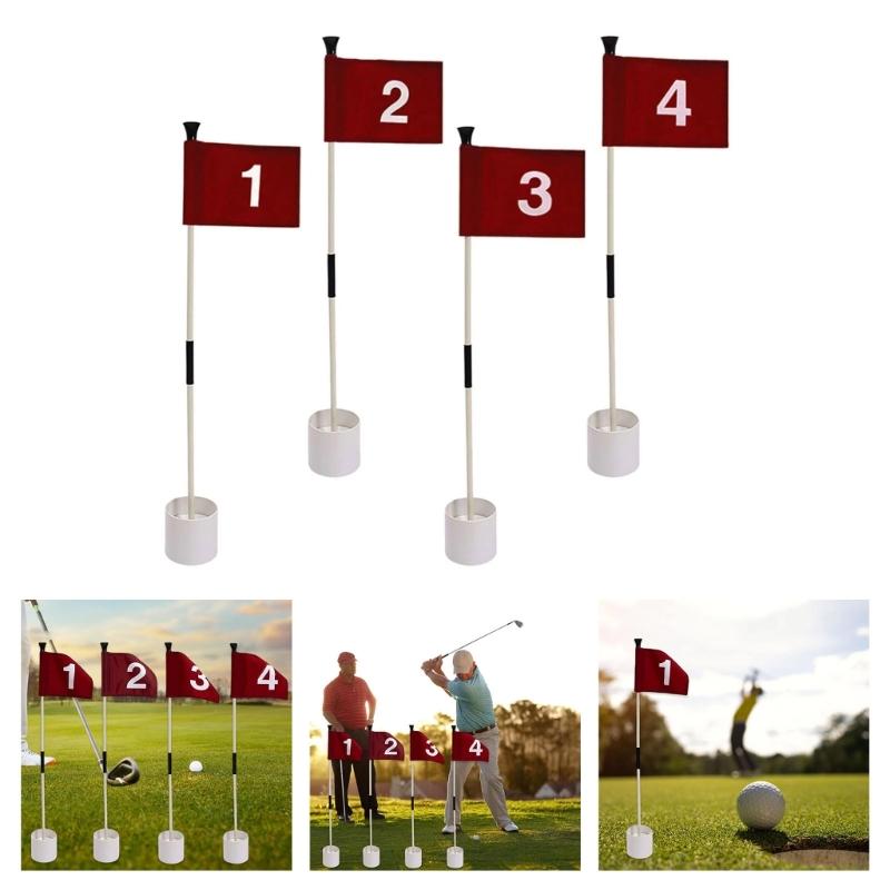 Portable Golf Practice Flagstick Set With ABS Putting For Indoor Outdoor Training
