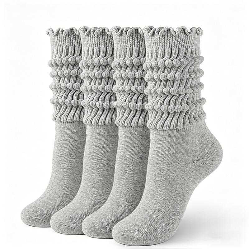 Candy Color Chunky Socks for Men and Women - Autumn/Winter Solid Slimming Long Socks